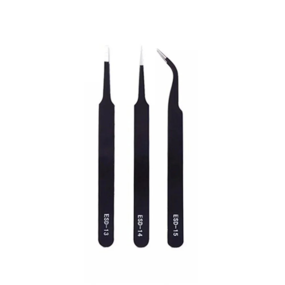 Stainless Steel Straight And Curved Eyelashes Tweezers Eyelash Extension